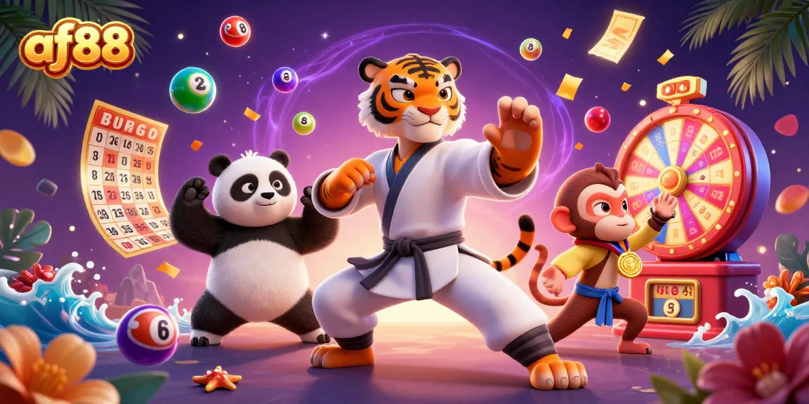Experience thrilling gameplay with af88, featuring a kung fu tiger and playful casino elements.