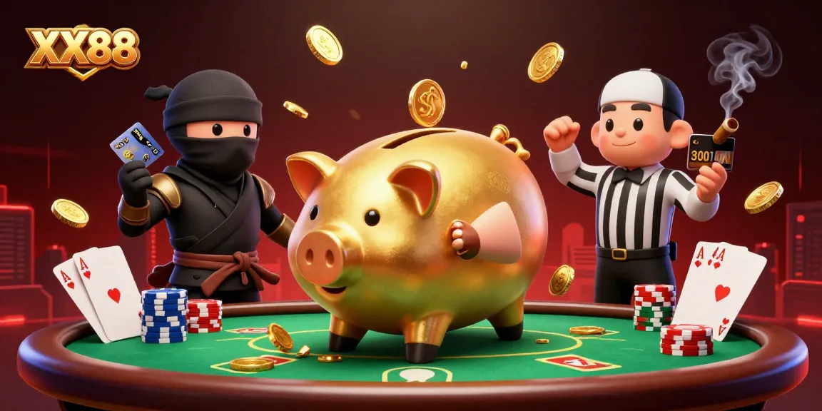 Experience thrilling moments at XX88 with a dynamic gaming scene of vibrant casino elements.