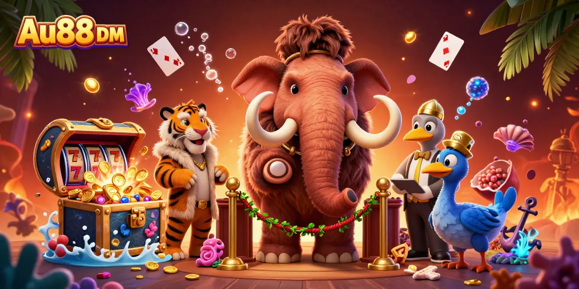 Experience the thrills of gaming with Au88 DM, featuring a vibrant casino scene filled with action and excitement.