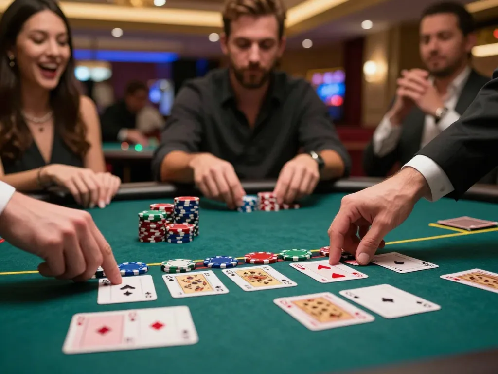 Player engaging intensely with blackjack at 33win, showcasing high stakes and excitement.
