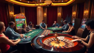 Experience the excitement of JUMLAH BACKLINK while betting at a luxurious casino table filled with colorful chips and cards.