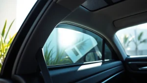 Ceramic window tint enhances vehicle aesthetic and protection from UV rays.